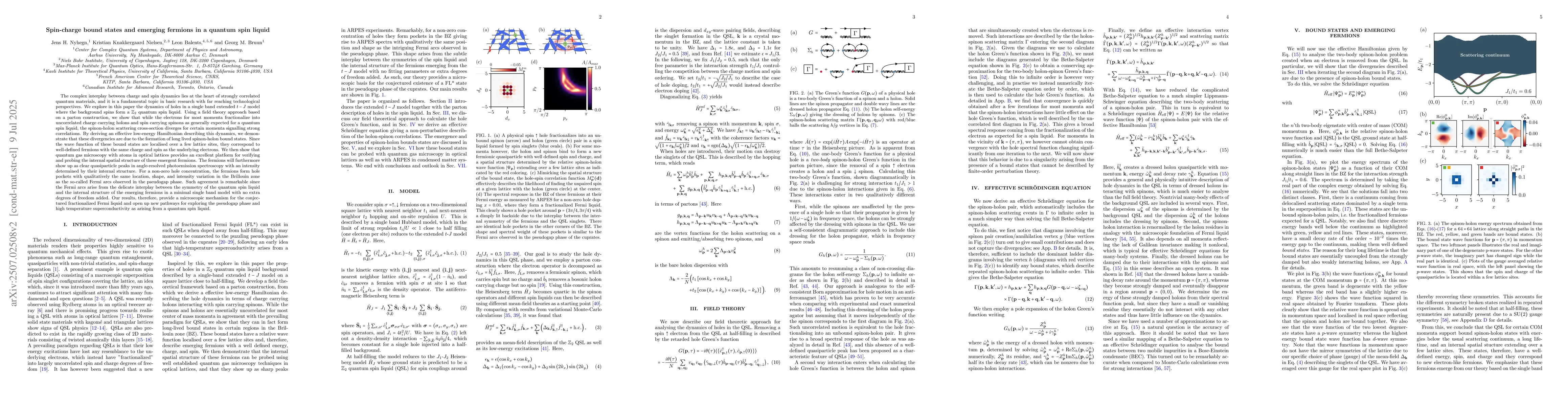 Thumbnail for Spin-charge bound states and emerging fermions in a quantum spin liquid