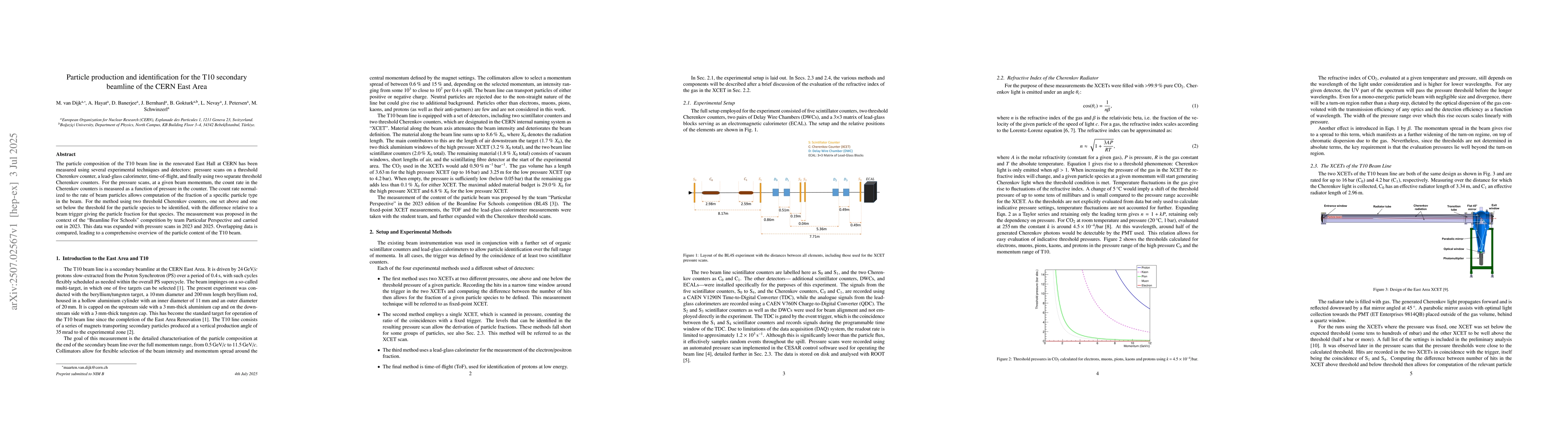 Thumbnail for Particle production and identification for the T10 secondary beamline of
  the CERN East Area
