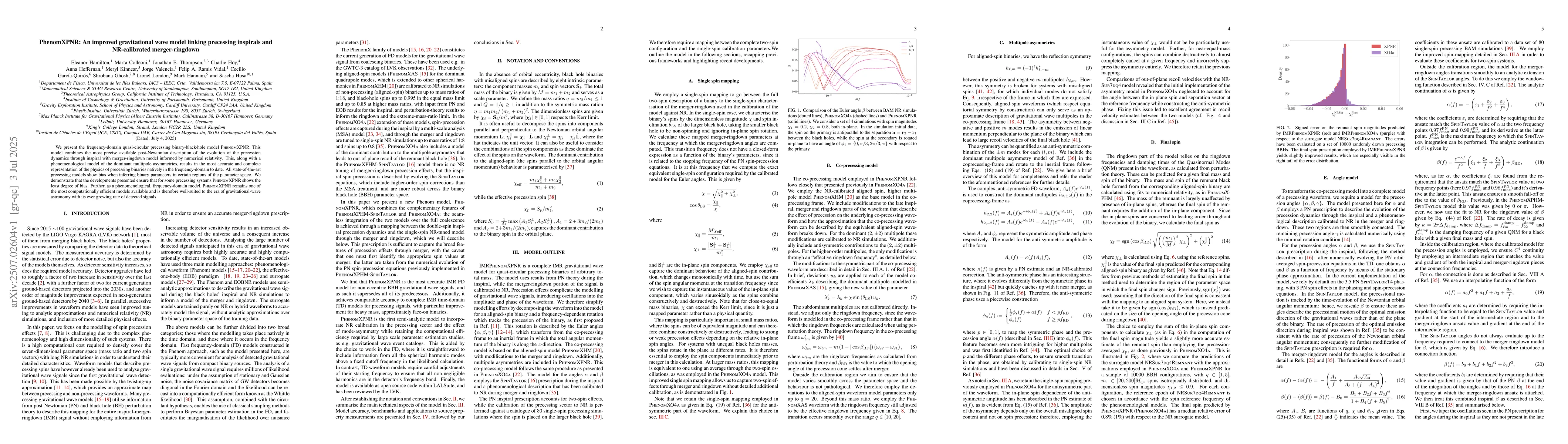 Thumbnail for PhenomXPNR: An improved gravitational wave model linking precessing
  inspirals and NR-calibrated merger-ringdown