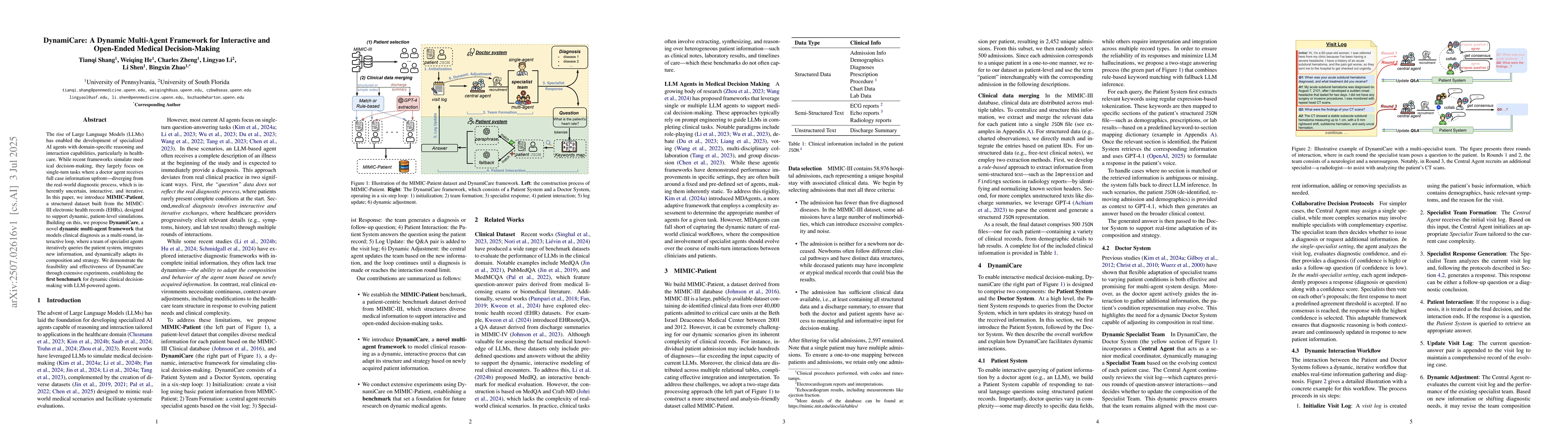 Thumbnail for DynamiCare: A Dynamic Multi-Agent Framework for Interactive and
  Open-Ended Medical Decision-Making
