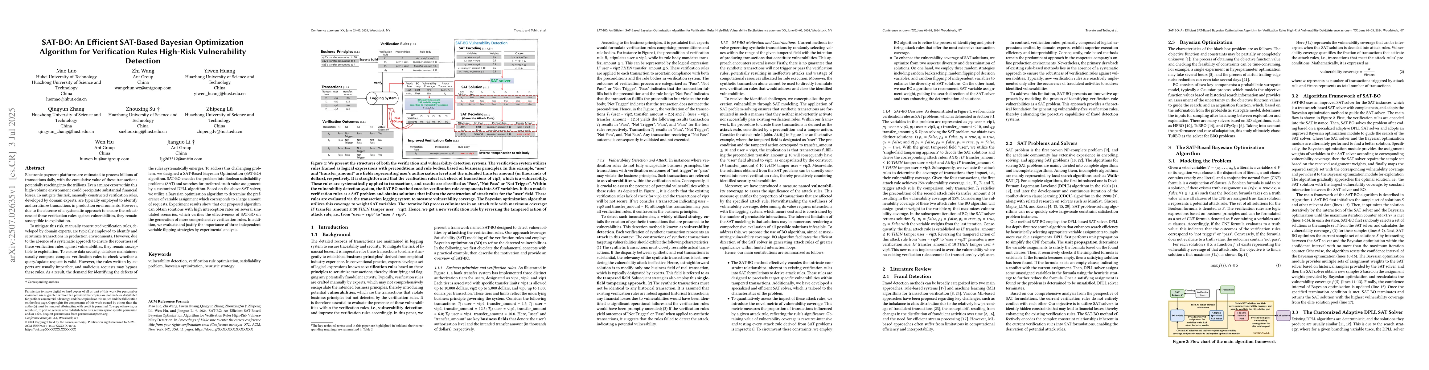 Thumbnail for SAT-BO: Verification Rule Learning and Optimization for FraudTransaction
  Detection