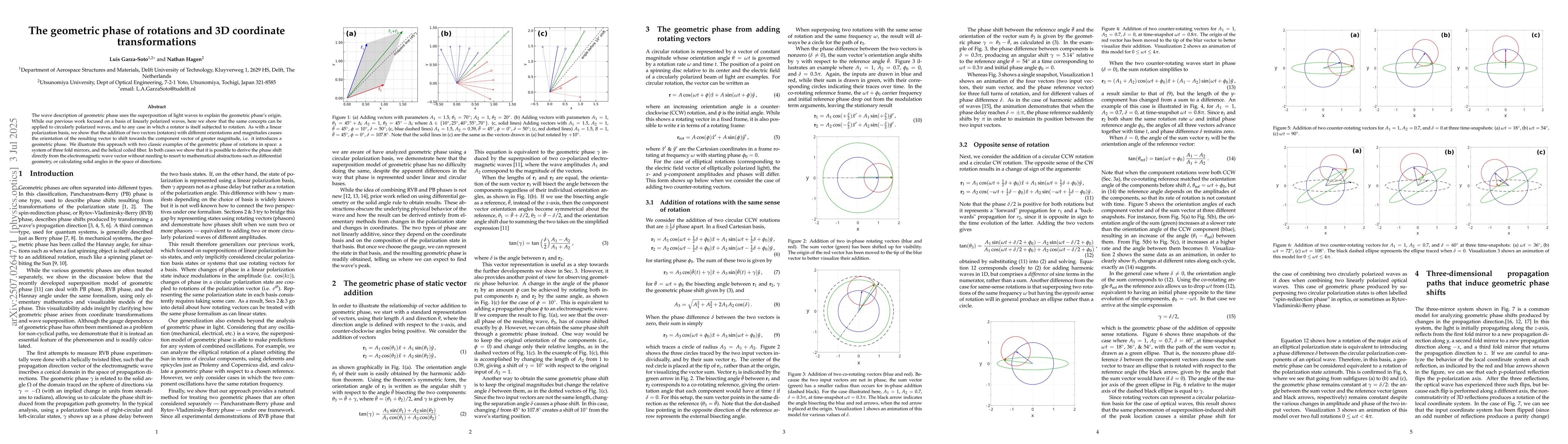 Thumbnail for The geometric phase of rotations and 3D coordinate transformations