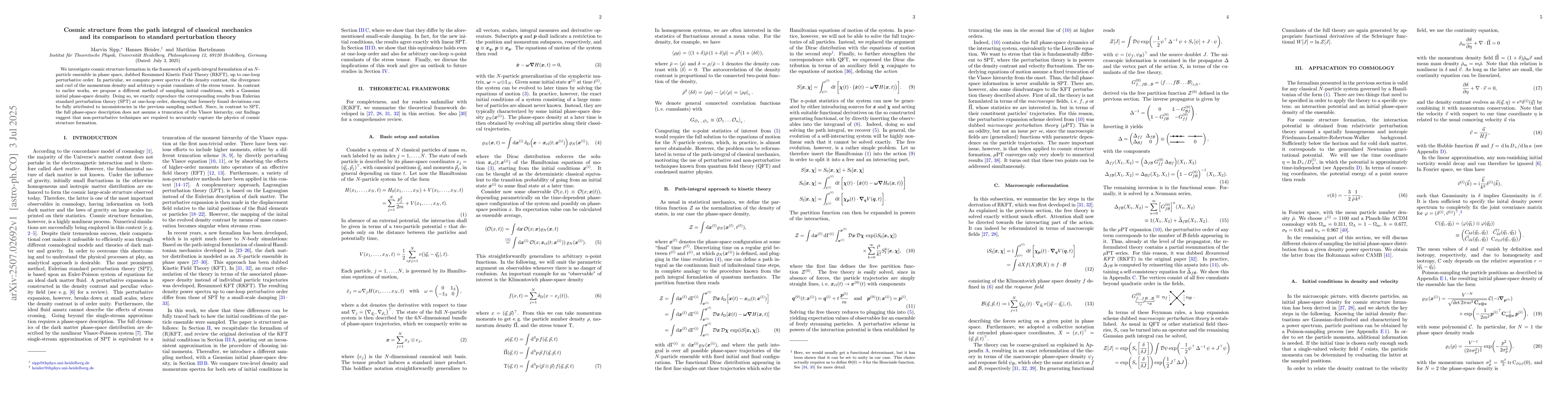 Thumbnail for Cosmic structure from the path integral of classical mechanics and its
  comparison to standard perturbation theory