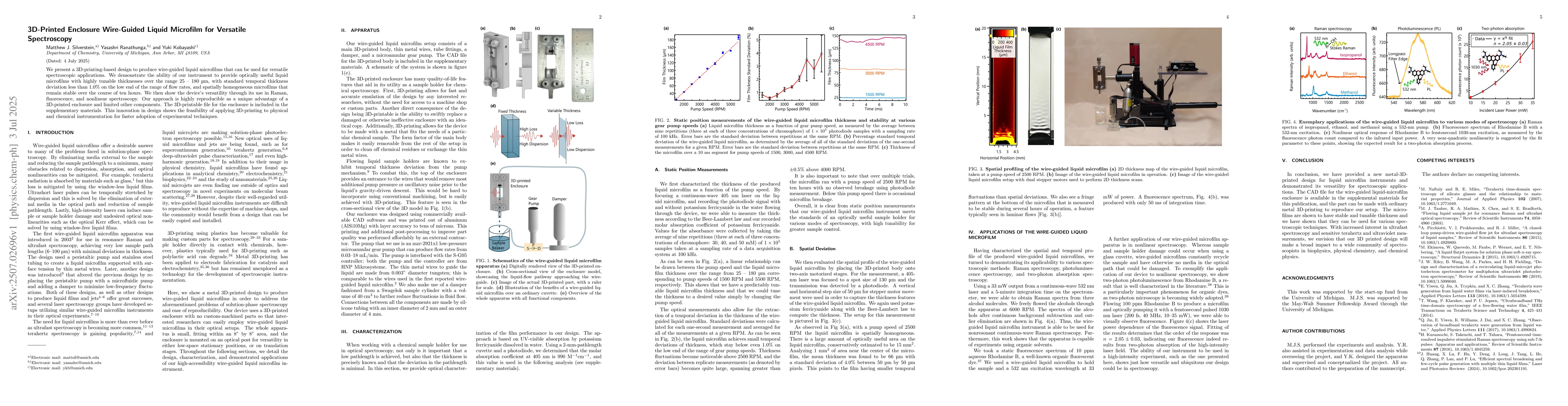 Thumbnail for 3D-Printed Enclosure Wire-Guided Liquid Microfilm for Versatile
  Spectroscopy