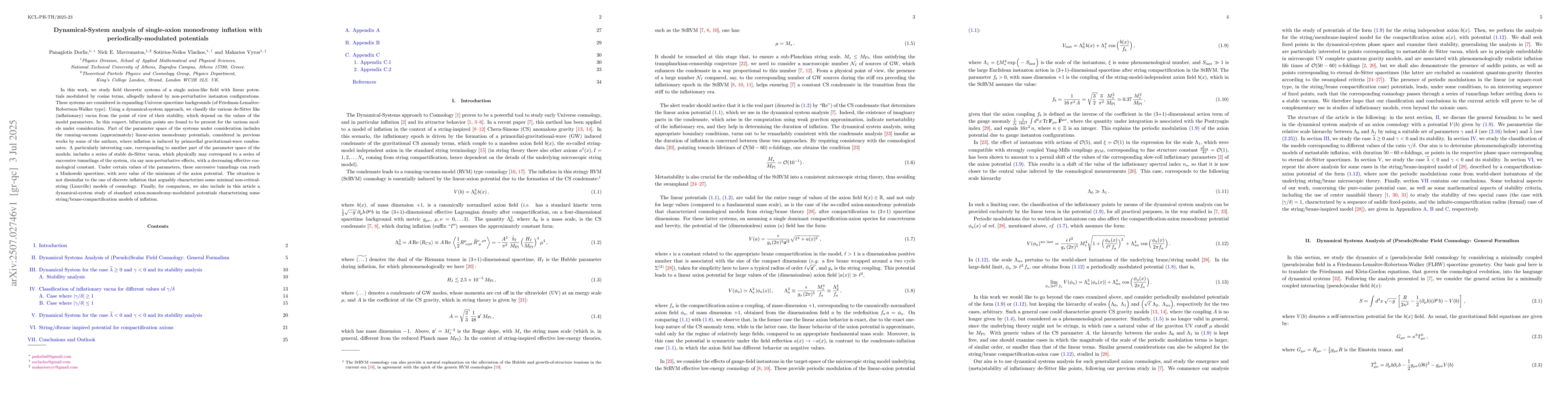 Thumbnail for Dynamical-System analysis of single-axion monodromy inflation with
  periodically-modulated potentials