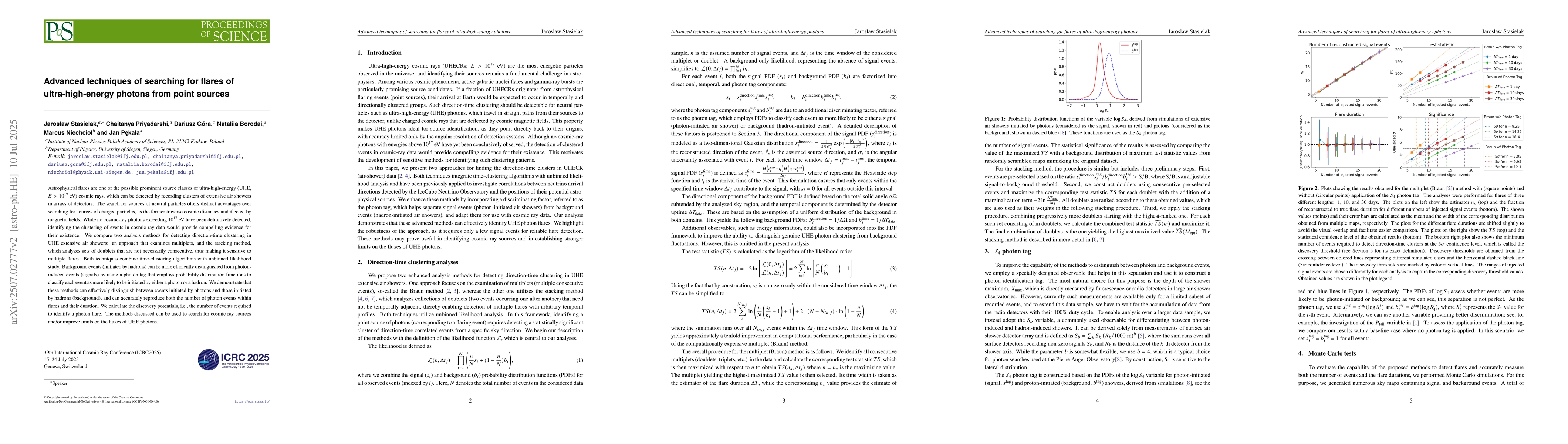 Thumbnail for Advanced techniques of searching for flares of ultra-high-energy photons
  from point sources
