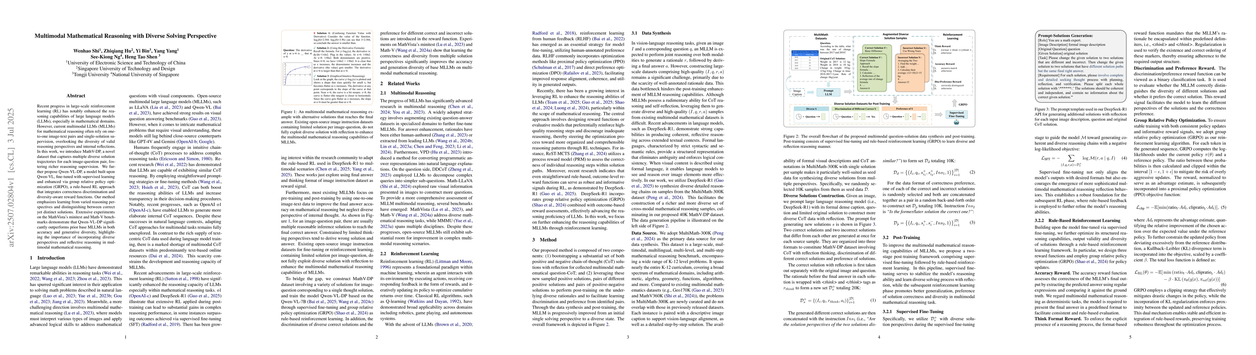 Thumbnail for Multimodal Mathematical Reasoning with Diverse Solving Perspective