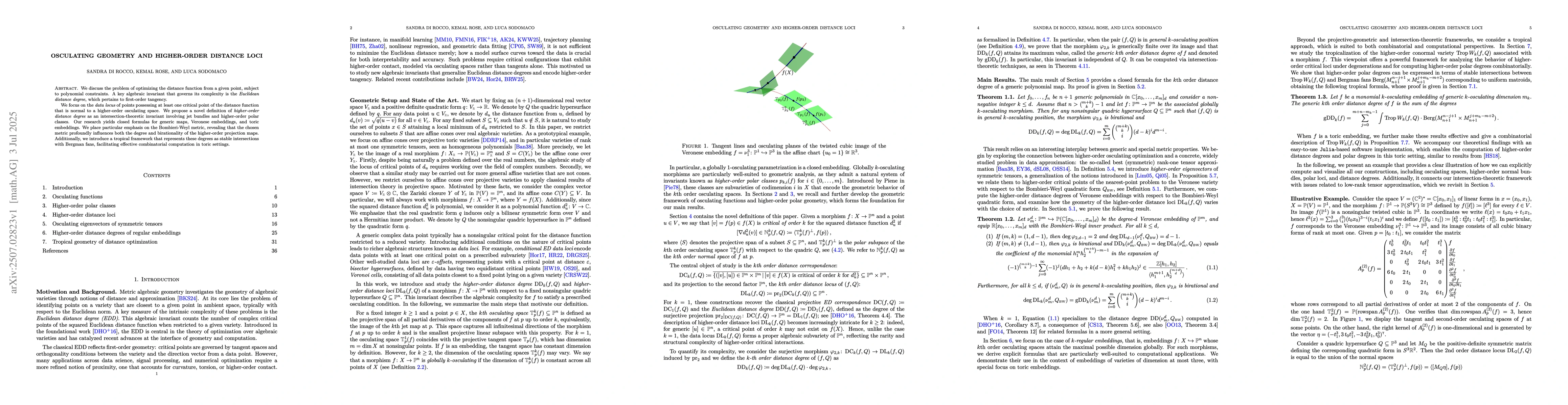 Thumbnail for Osculating Geometry and Higher-Order Distance Loci