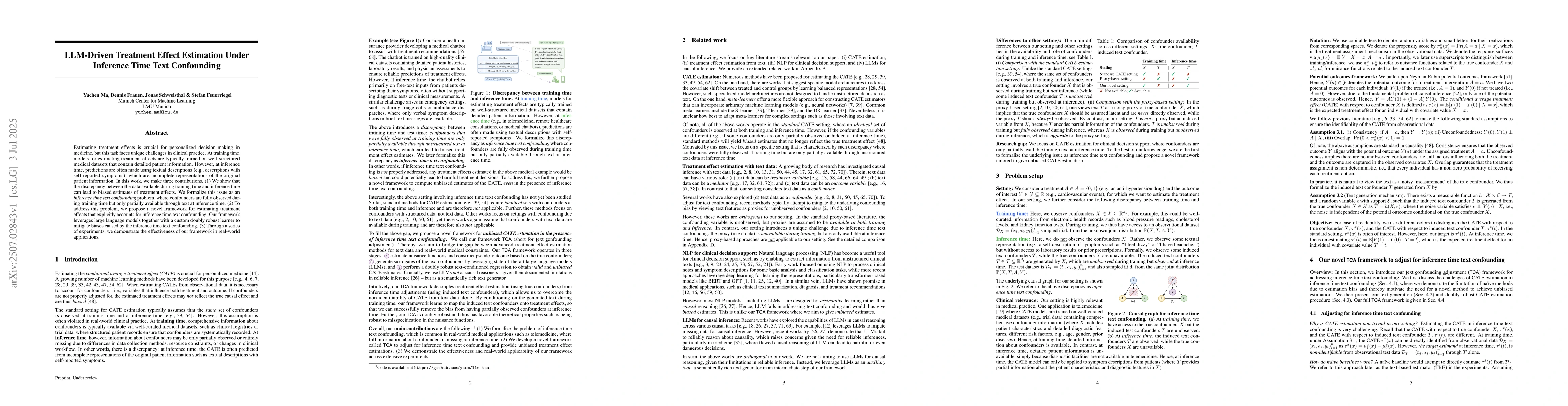 Thumbnail for LLM-Driven Treatment Effect Estimation Under Inference Time Text
  Confounding