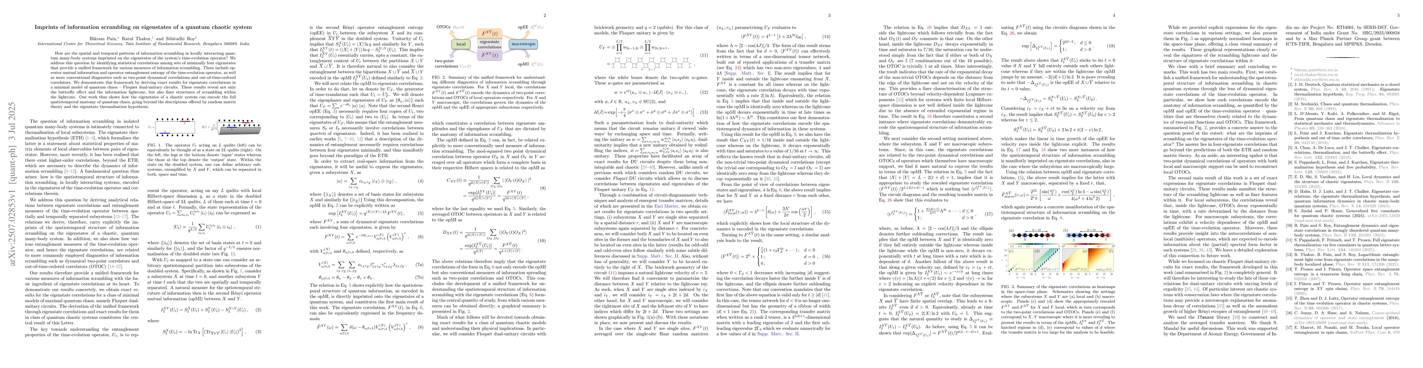 Thumbnail for Imprints of information scrambling on eigenstates of a quantum chaotic
  system