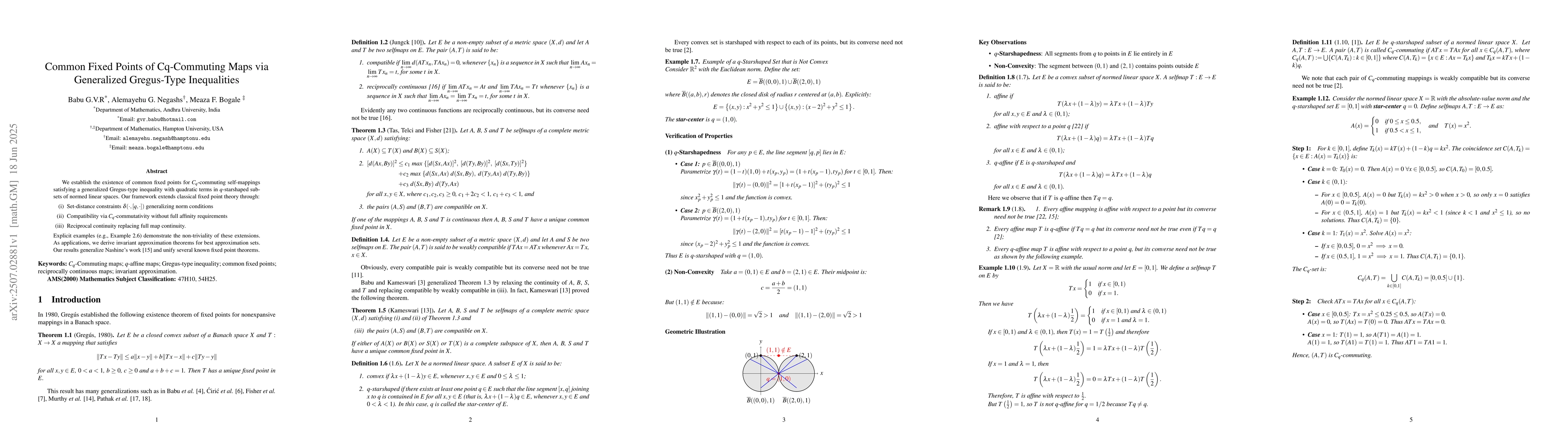 Thumbnail for Common Fixed Points of Cq-Commuting Maps via Generalized Gregus-Type
  Inequalities