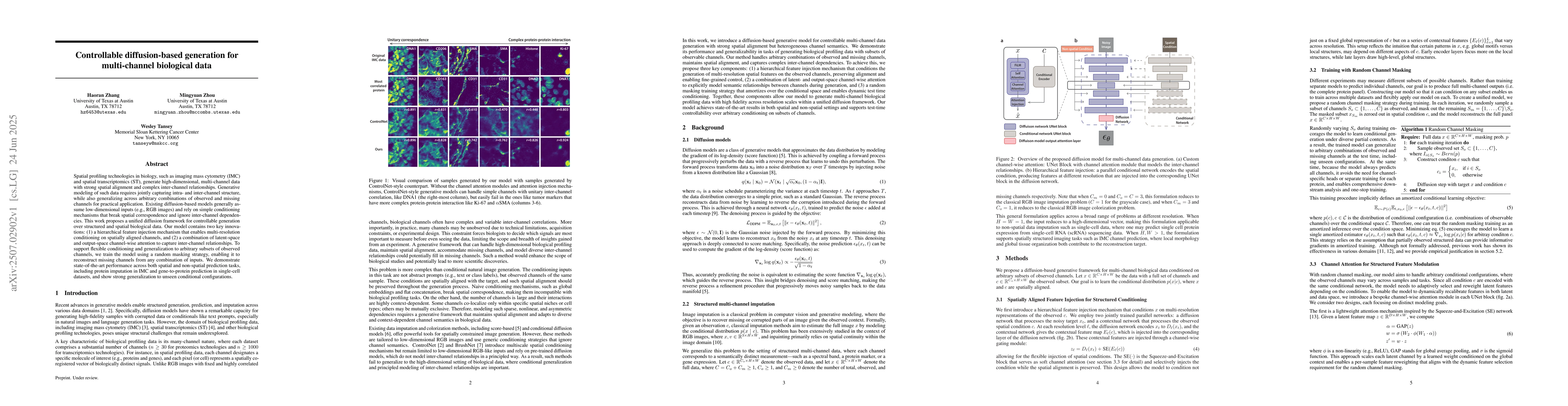 Thumbnail for Controllable diffusion-based generation for multi-channel biological
  data