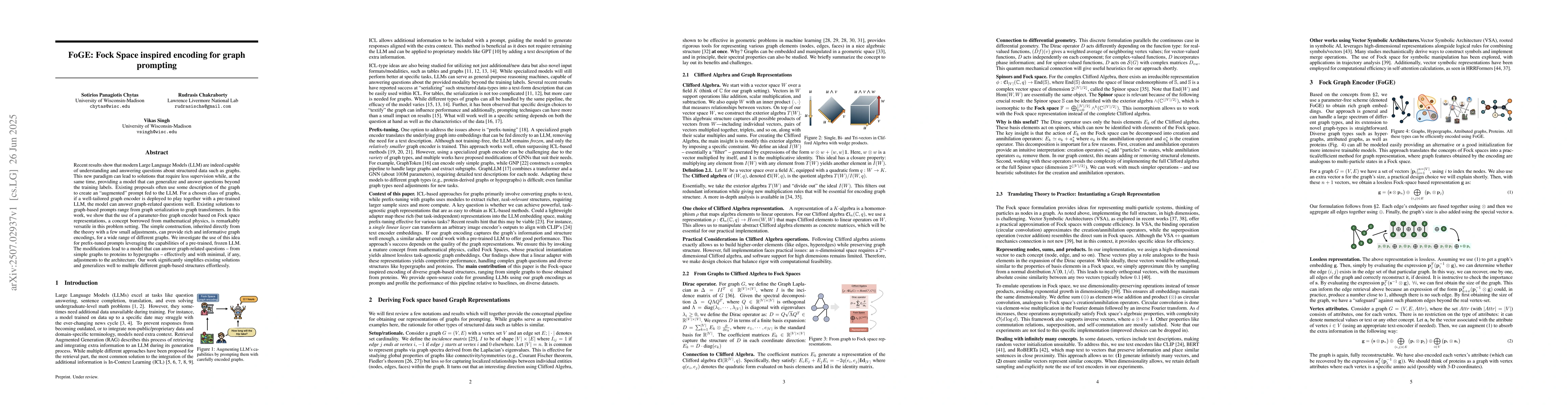 Thumbnail for FoGE: Fock Space inspired encoding for graph prompting