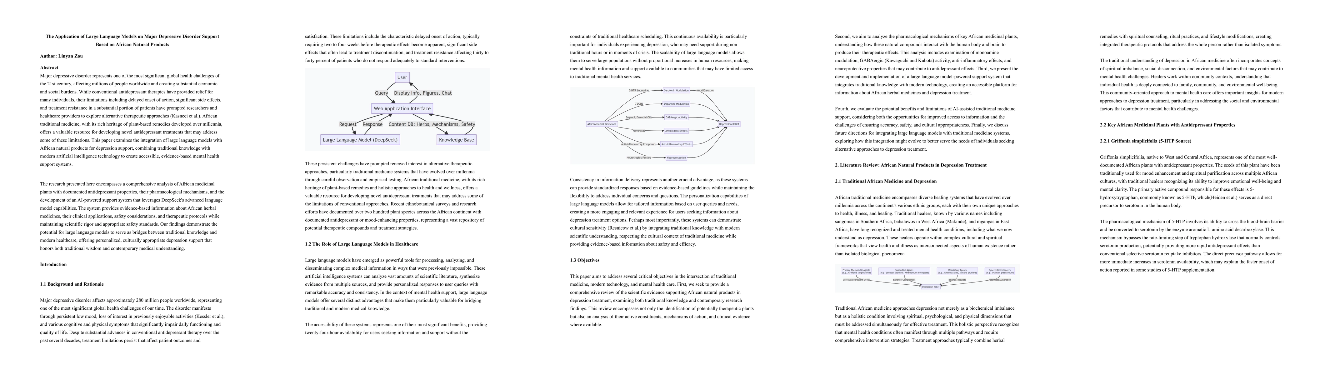 Thumbnail for The Application of Large Language Models on Major Depressive Disorder
  Support Based on African Natural Products
