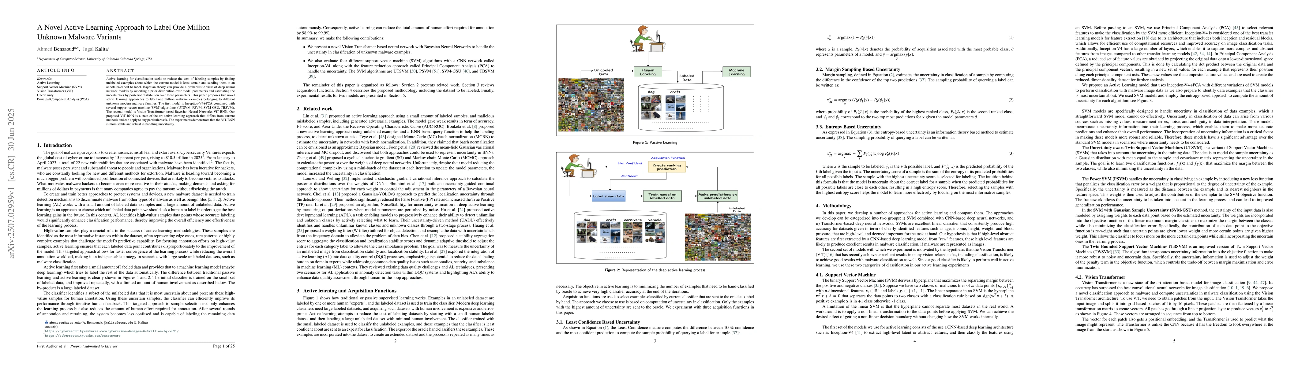 Thumbnail for A Novel Active Learning Approach to Label One Million Unknown Malware
  Variants