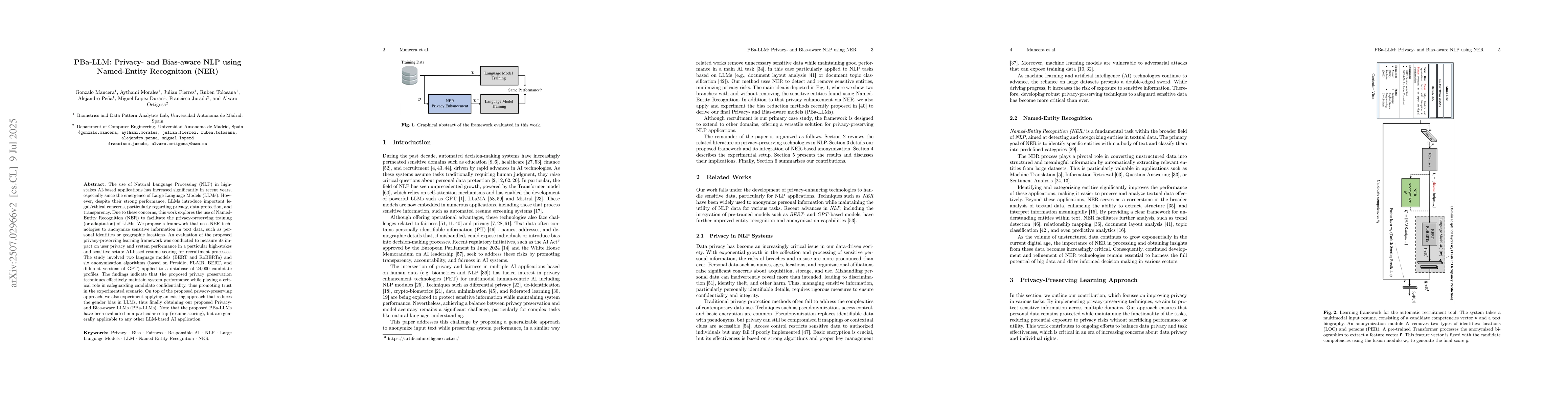 Thumbnail for PBa-LLM: Privacy- and Bias-aware NLP using Named-Entity Recognition
  (NER)
