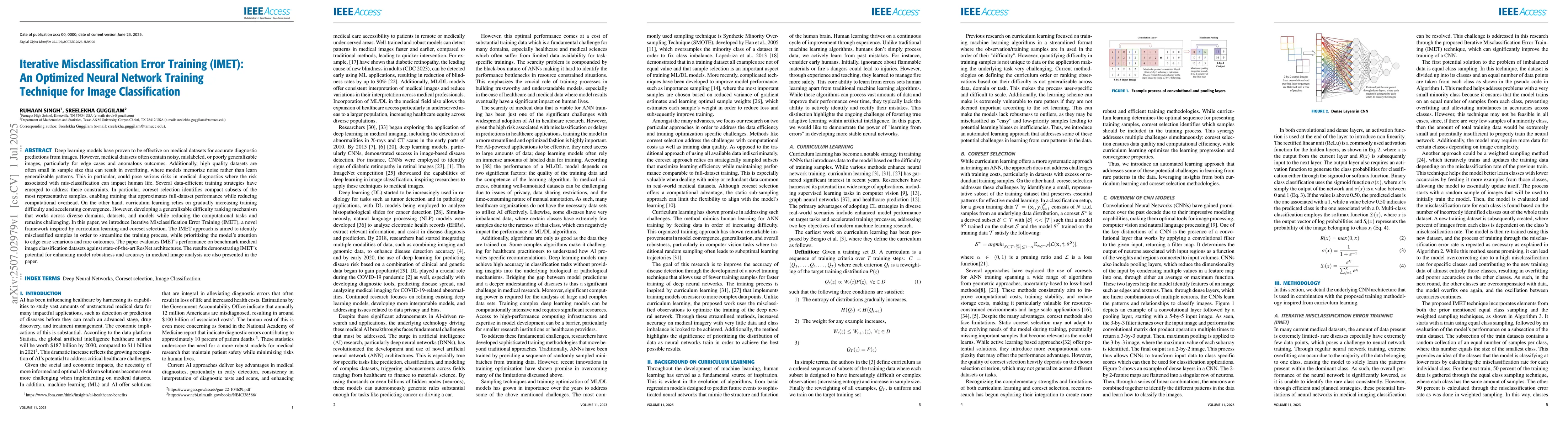 Thumbnail for Iterative Misclassification Error Training (IMET): An Optimized Neural
  Network Training Technique for Image Classification