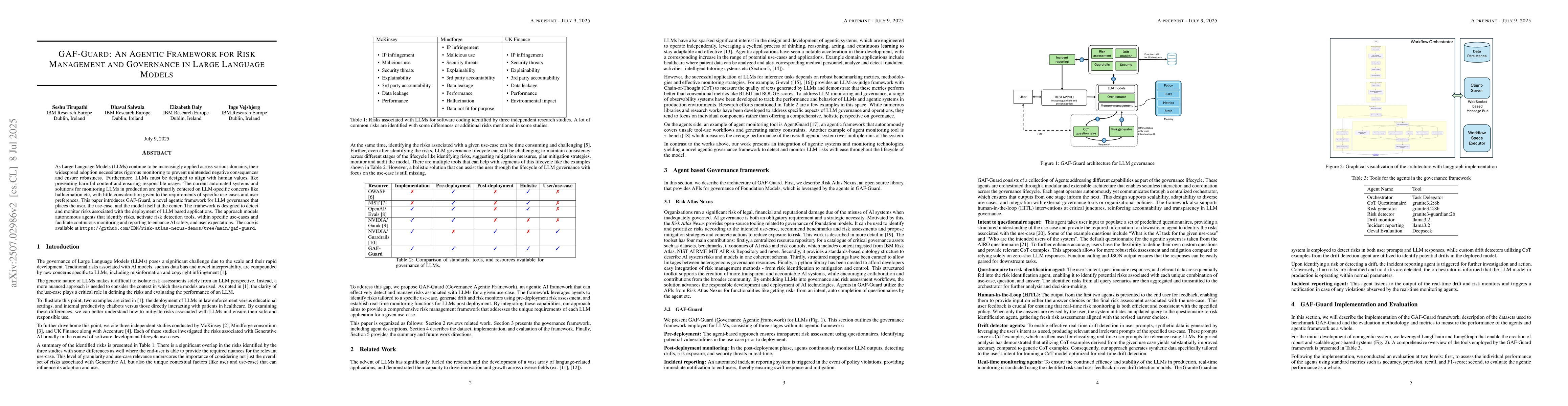 Thumbnail for GAF-Guard: An Agentic Framework for Risk Management and Governance in
  Large Language Models
