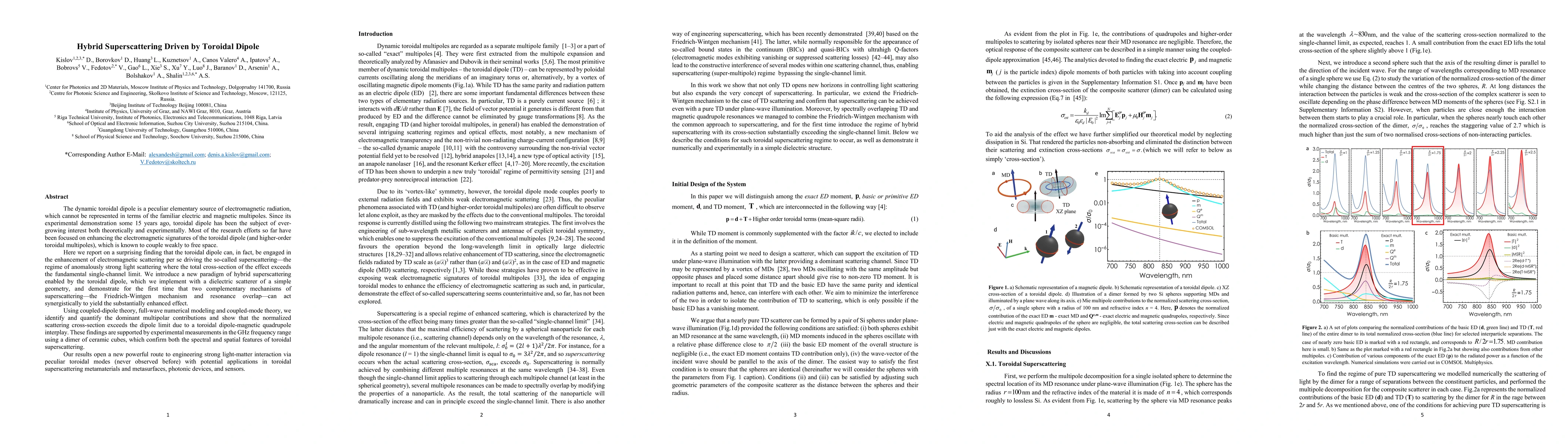 Thumbnail for Hybrid Superscattering Driven by Toroidal Dipole