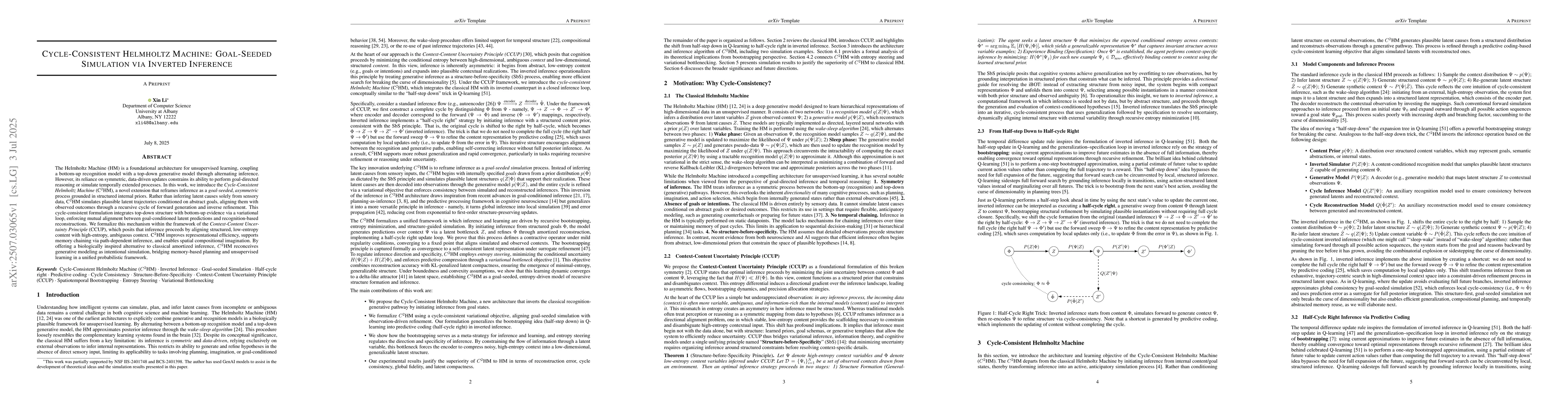 Thumbnail for Cycle-Consistent Helmholtz Machine: Goal-Seeded Simulation via Inverted
  Inference