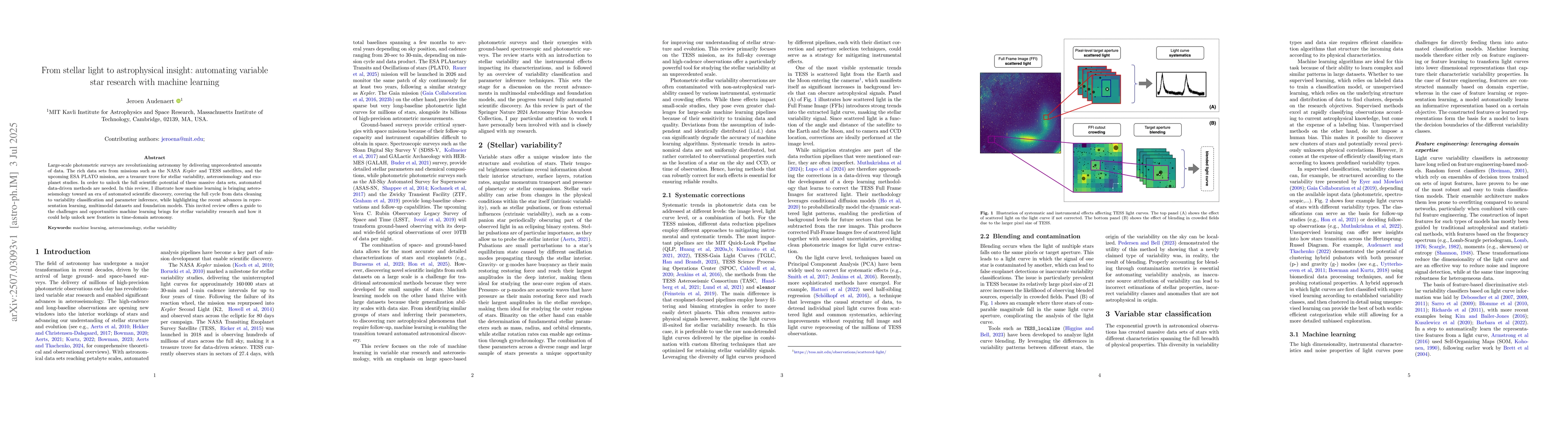 Thumbnail for From stellar light to astrophysical insight: automating variable star
  research with machine learning