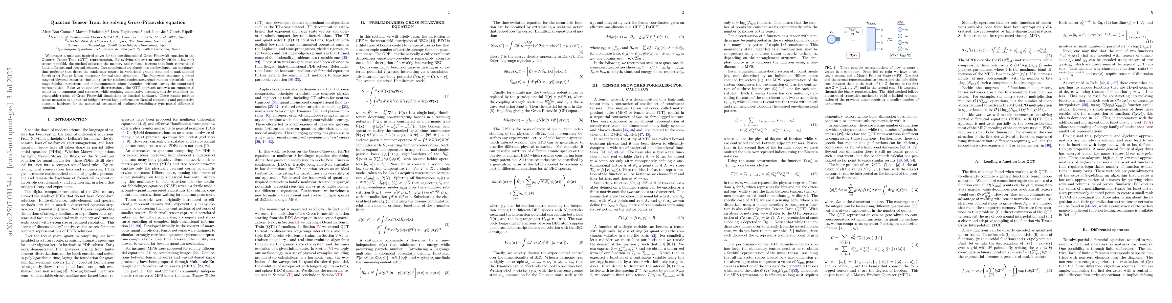 Thumbnail for Quantics Tensor Train for solving Gross-Pitaevskii equation