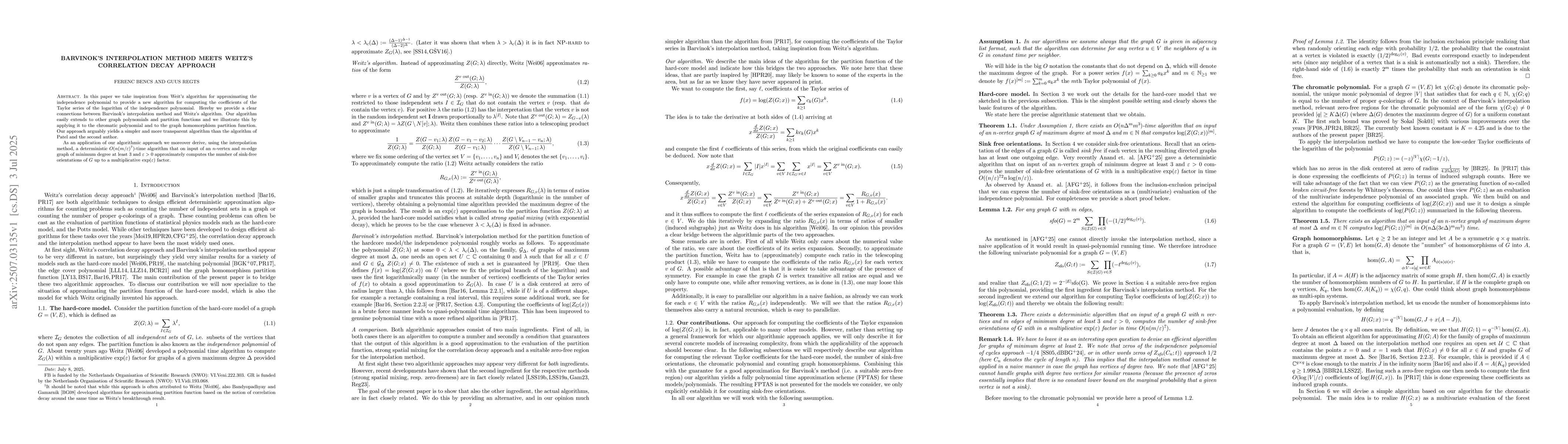 Thumbnail for Barvinok's interpolation method meets Weitz's correlation decay approach