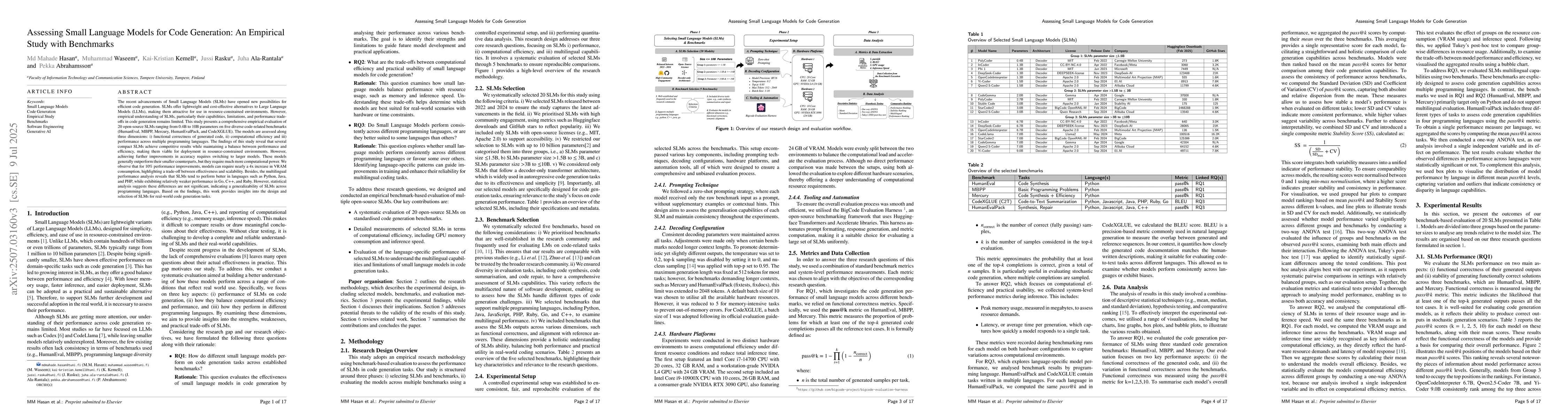 Thumbnail for Assessing Small Language Models for Code Generation: An Empirical Study
  with Benchmarks