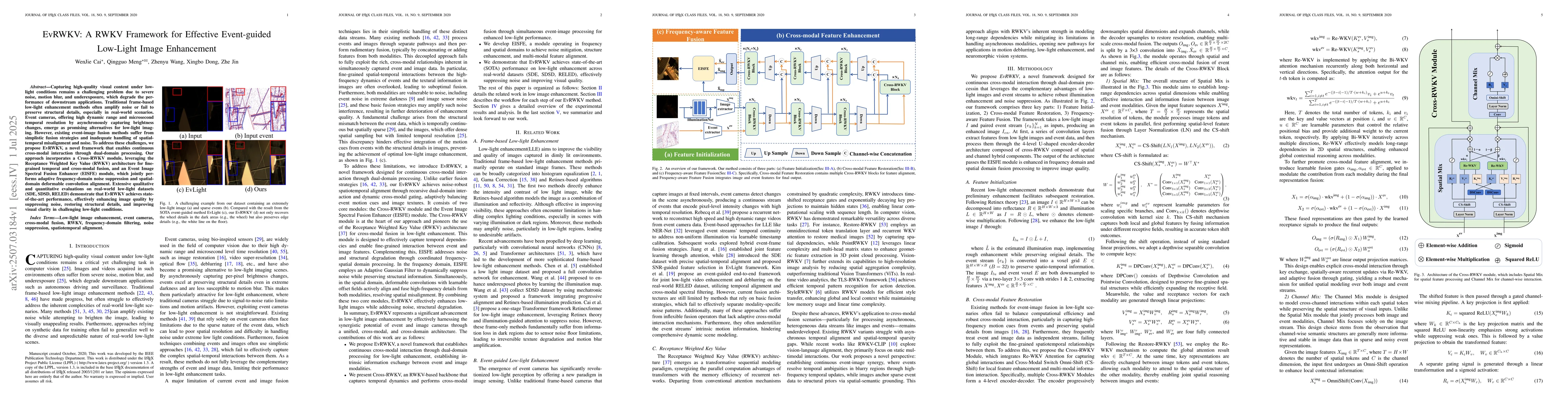 Thumbnail for EvRWKV: A RWKV Framework for Effective Event-guided Low-Light Image
  Enhancement