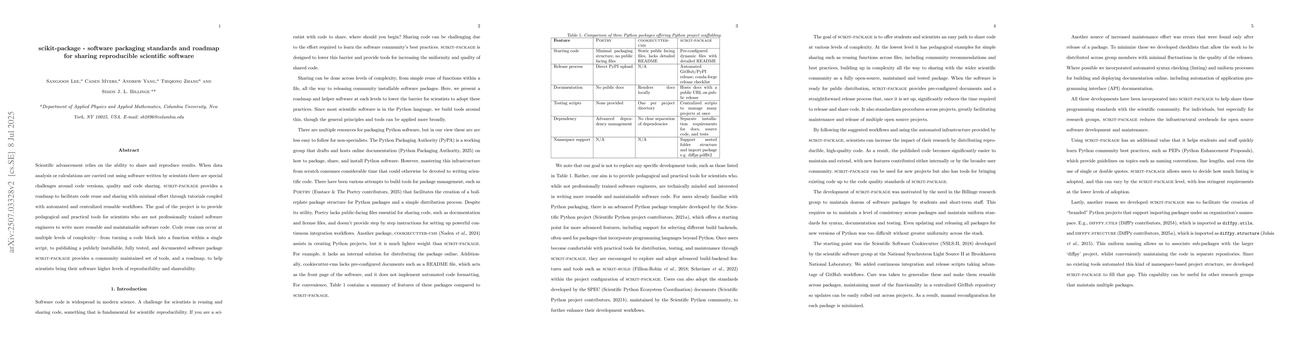 Thumbnail for scikit-package -- software packaging standards and roadmap for sharing
  reproducible scientific software