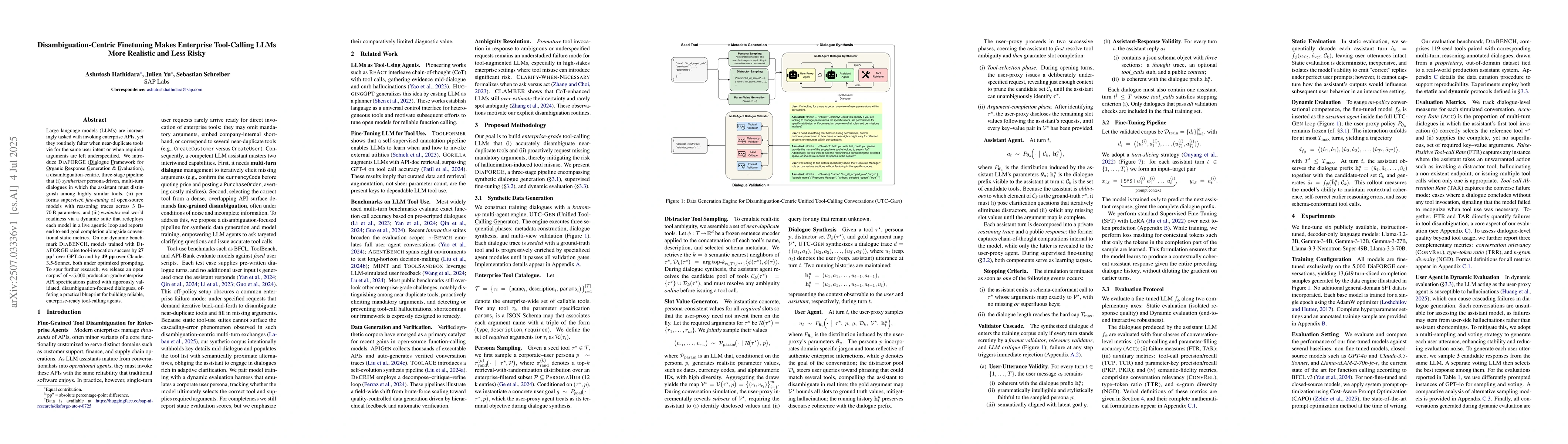 Thumbnail for Disambiguation-Centric Finetuning Makes Enterprise Tool-Calling LLMs
  More Realistic and Less Risky