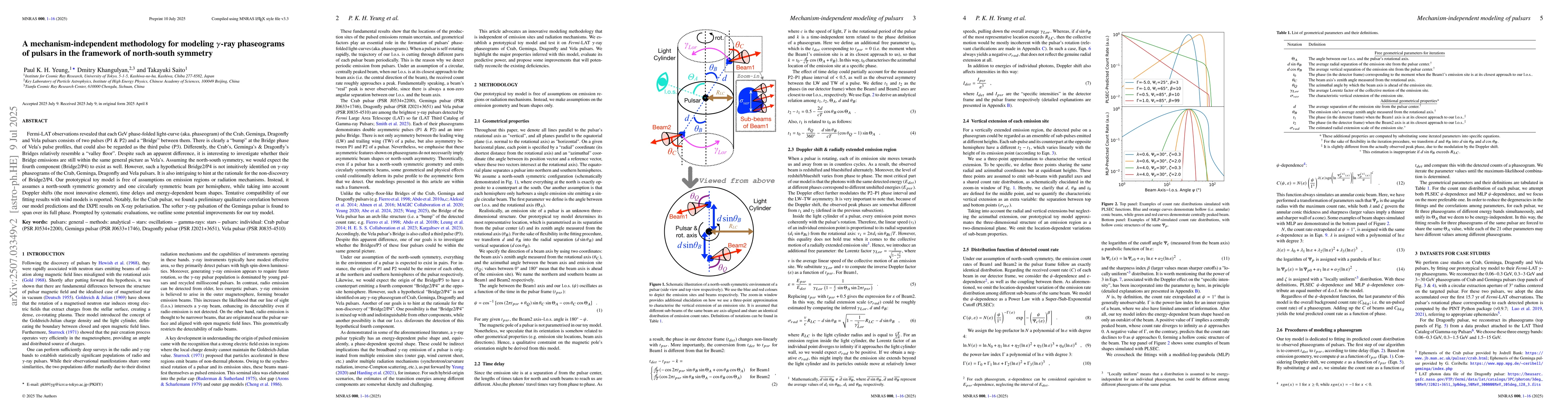 Thumbnail for A mechanism-independent methodology for modeling γ-ray
  phaseograms of pulsars in the framework of north-south symmetry