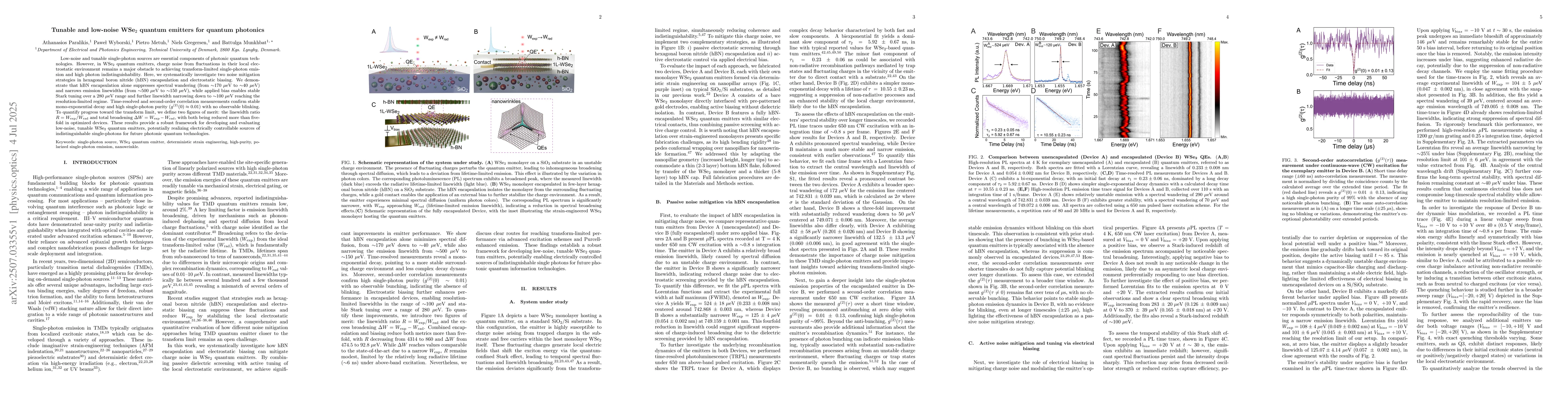 Thumbnail for Tunable and low-noise WSe$_2$ quantum emitters for quantum photonics