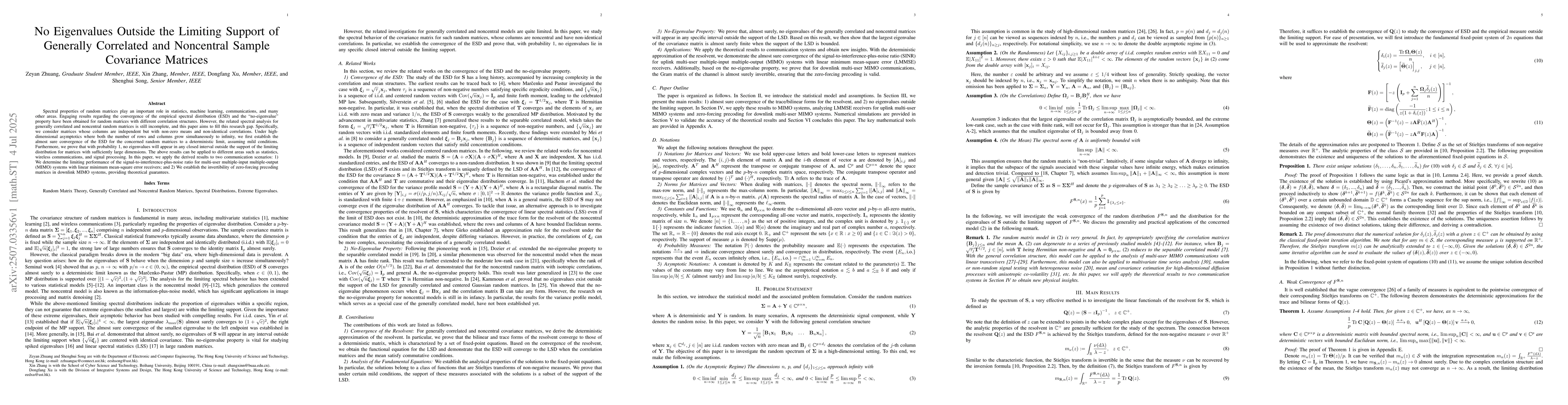Thumbnail for No Eigenvalues Outside the Limiting Support of Generally Correlated and
  Noncentral Sample Covariance Matrices