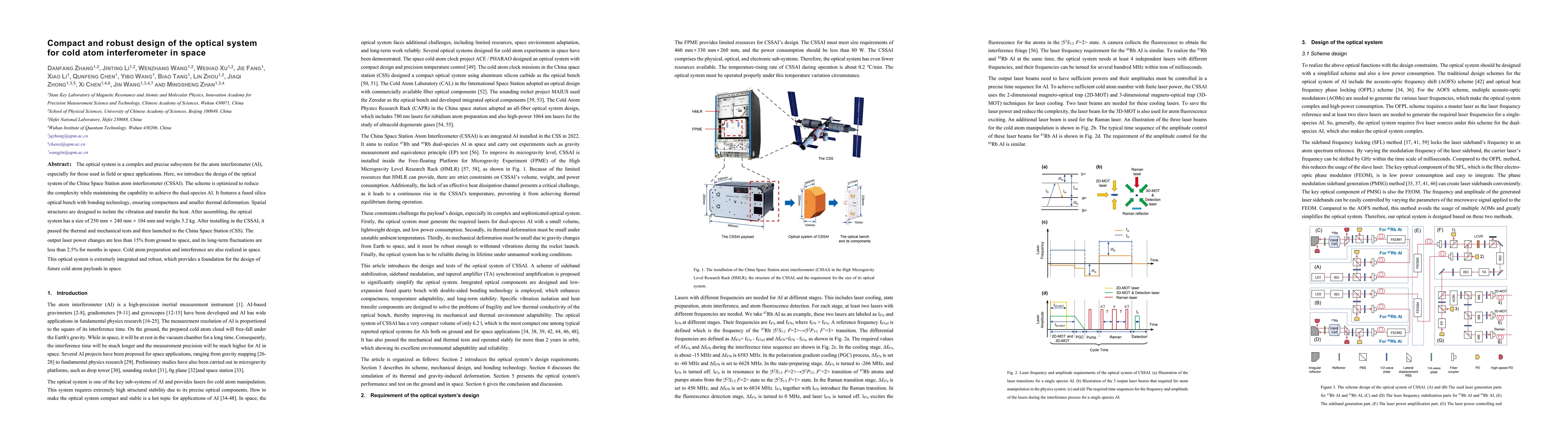 Thumbnail for Compact and robust design of the optical system for cold atom
  interferometer in space