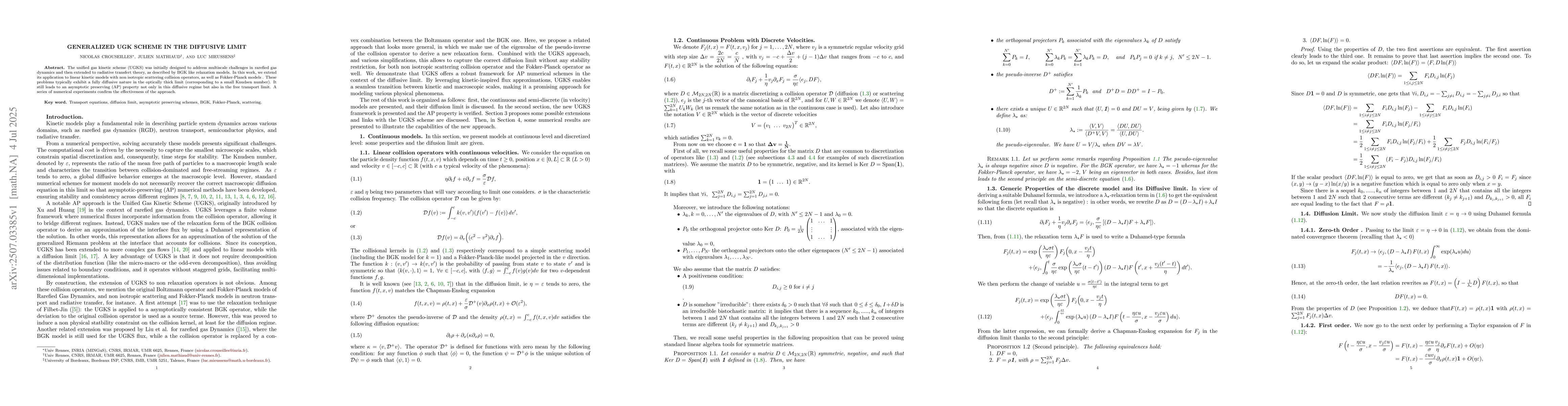 Thumbnail for Generalized UGK scheme in the diffusive