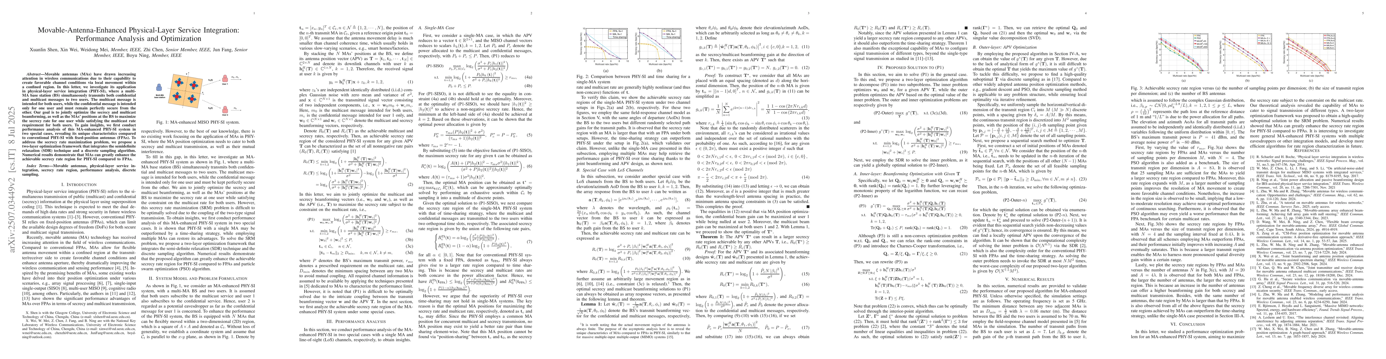 Thumbnail for Movable-Antenna-Enhanced Physical-Layer Service Integration: Performance
  Analysis and Optimization
