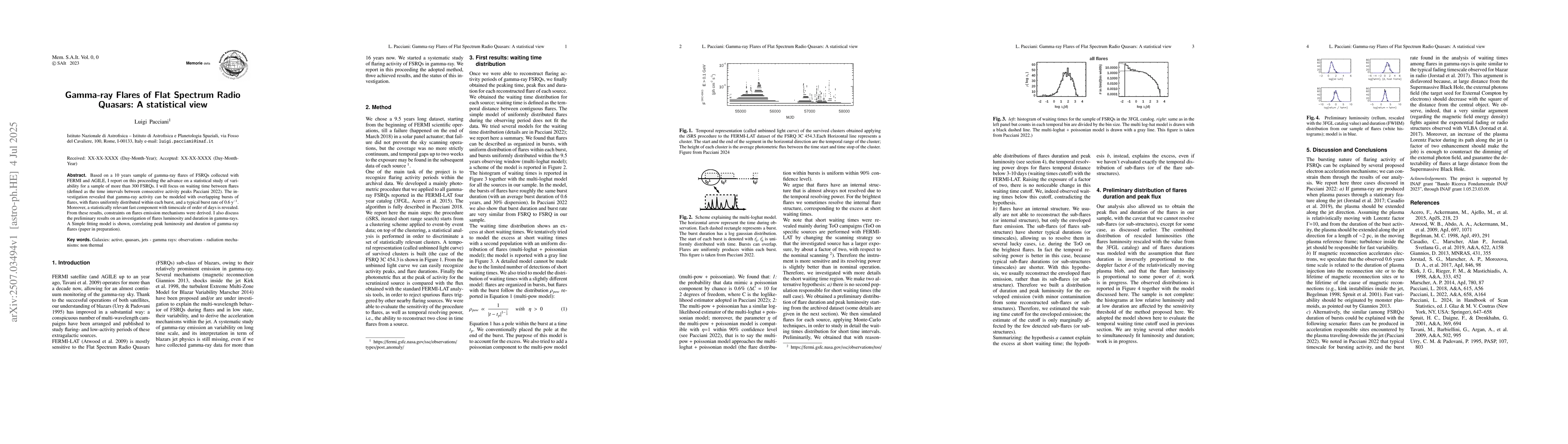 Thumbnail for Gamma-ray Flares of Flat Spectrum Radio Quasars: A statistical view