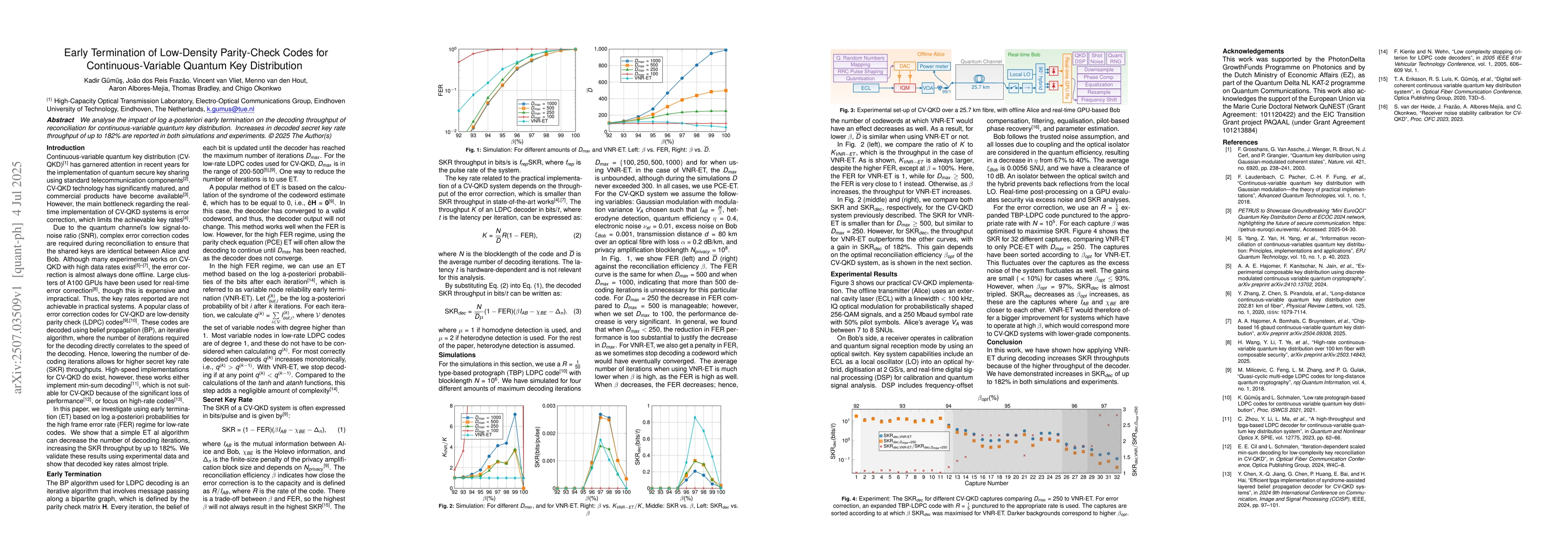Thumbnail for Early Termination of Low-Density Parity-Check Codes for
  Continuous-Variable Quantum Key Distribution