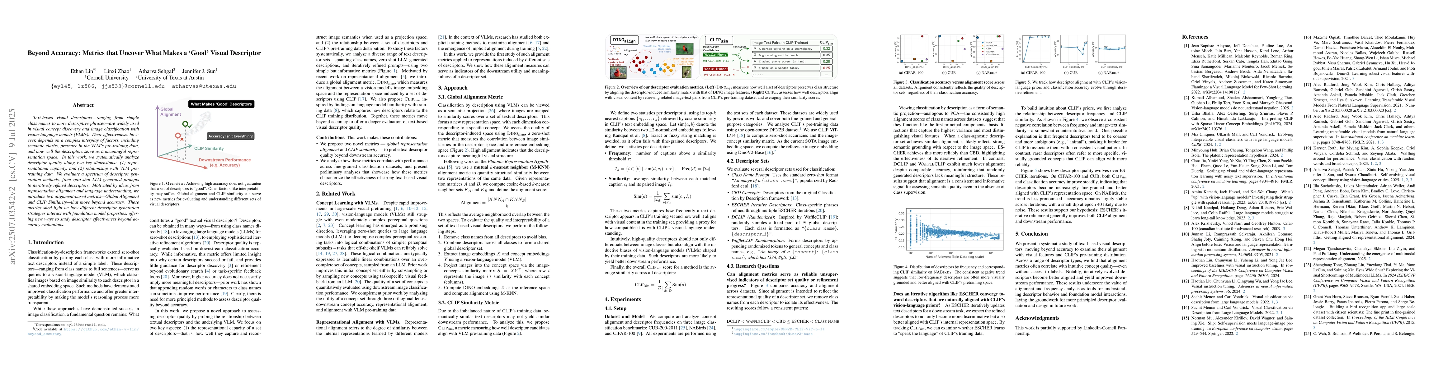 Thumbnail for Beyond Accuracy: Metrics that Uncover What Makes a 'Good' Visual
  Descriptor