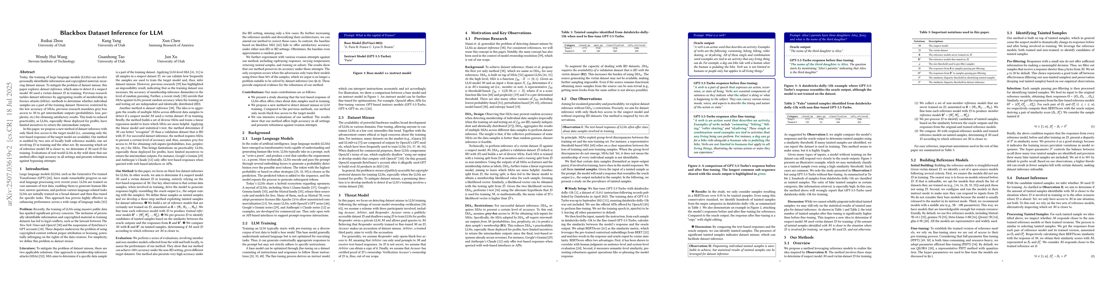 Thumbnail for Blackbox Dataset Inference for LLM
