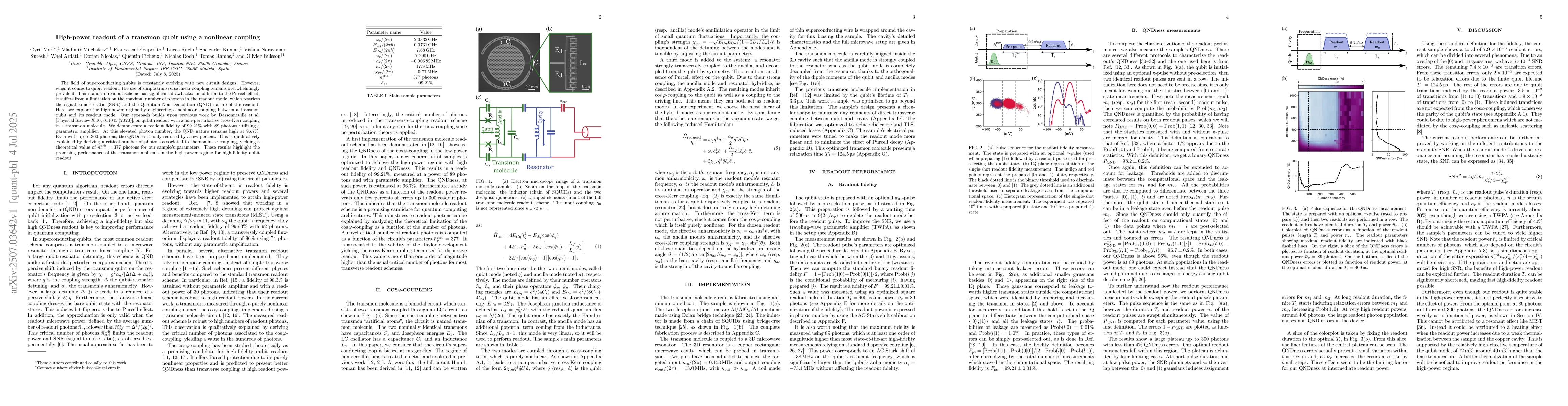 Thumbnail for High-power readout of a transmon qubit using a nonlinear coupling