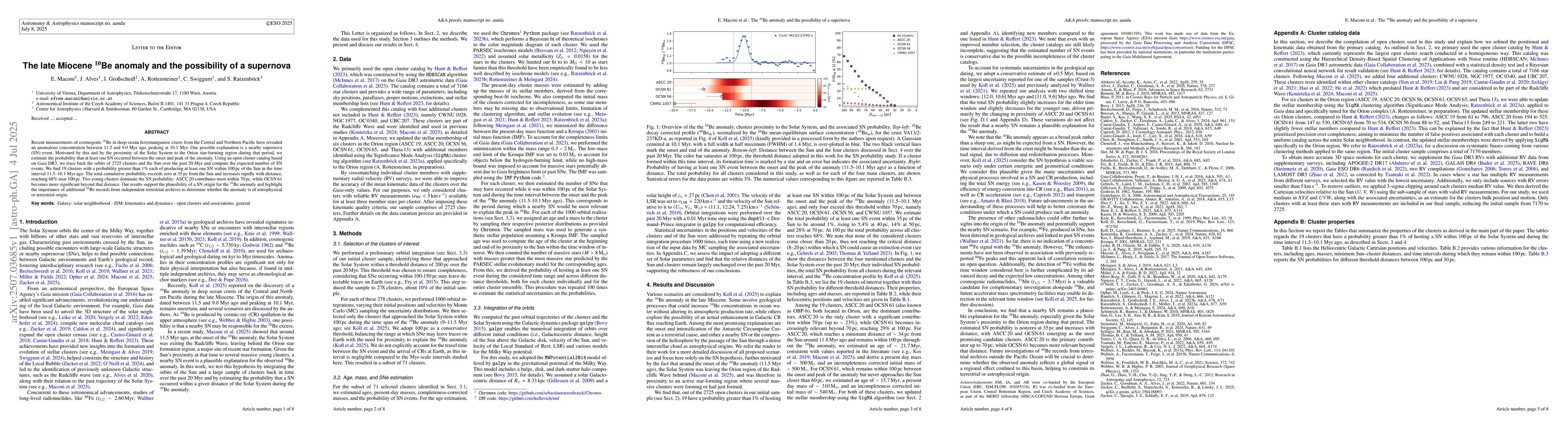 Thumbnail for The late Miocene $^{10}$Be anomaly and the possibility of a supernova