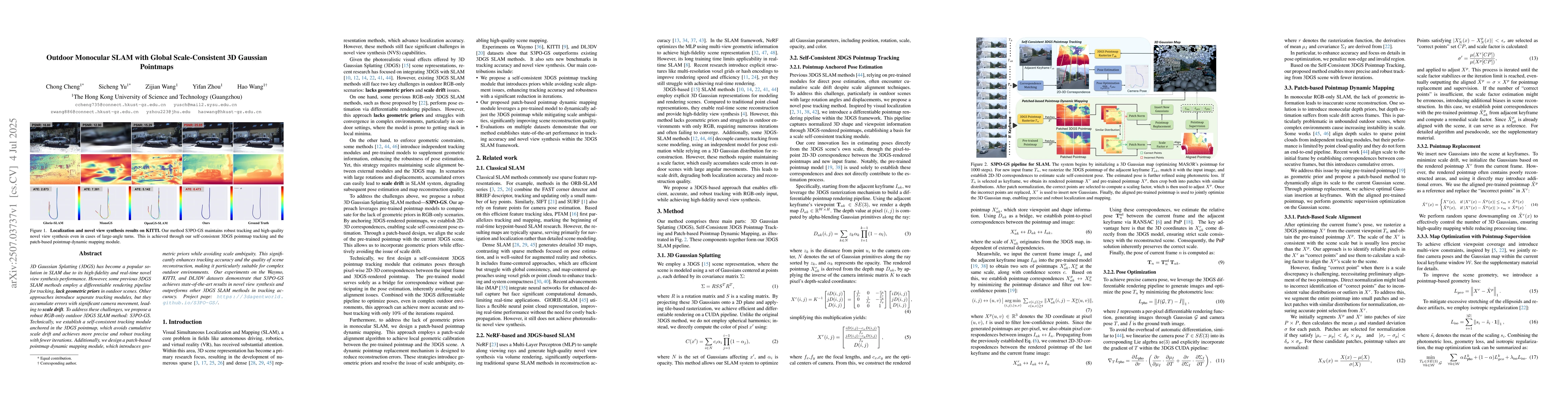 Thumbnail for Outdoor Monocular SLAM with Global Scale-Consistent 3D Gaussian
  Pointmaps