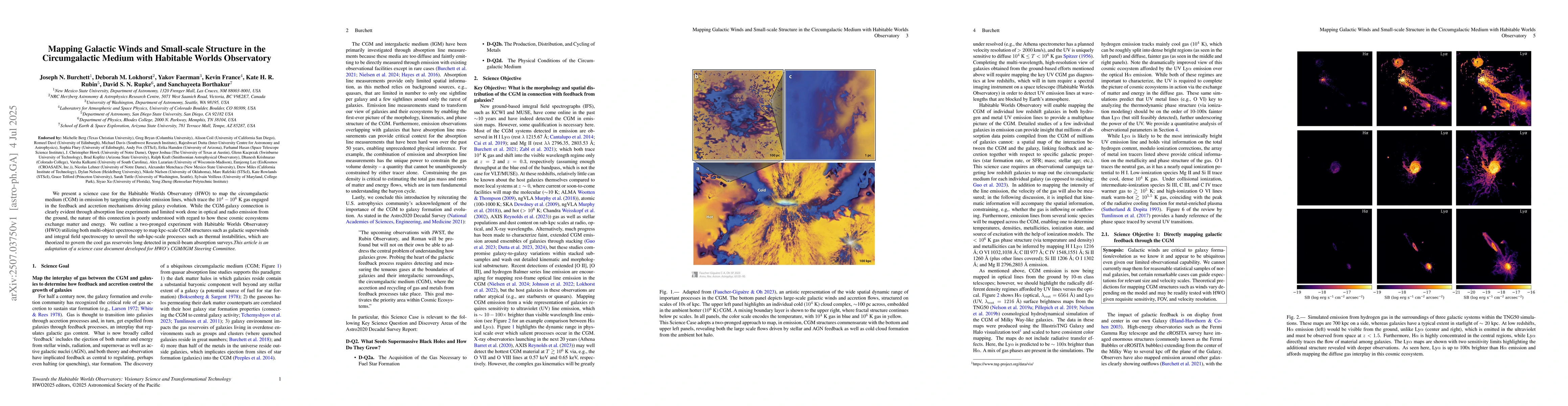 Thumbnail for Mapping Galactic Winds and Small-scale Structure in the Circumgalactic
  Medium with Habitable Worlds Observatory