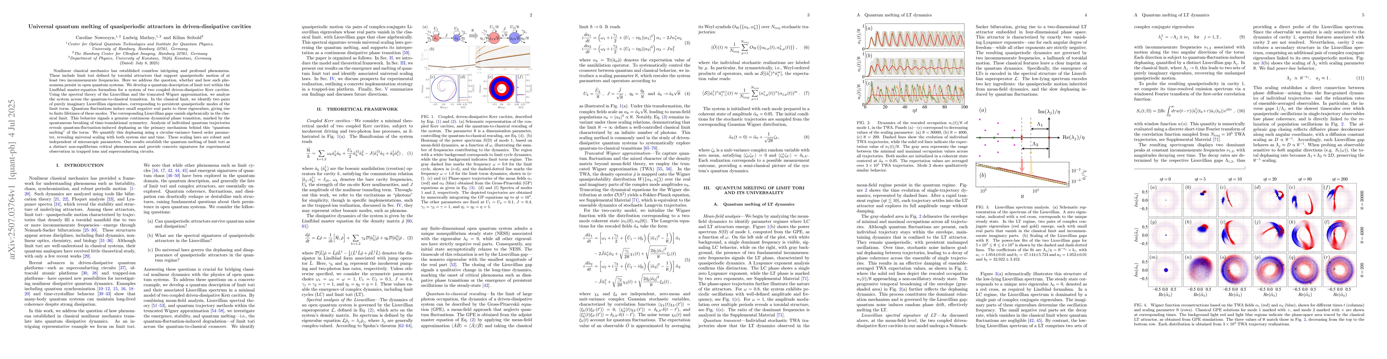 Thumbnail for Universal quantum melting of quasiperiodic attractors in
  driven-dissipative cavities