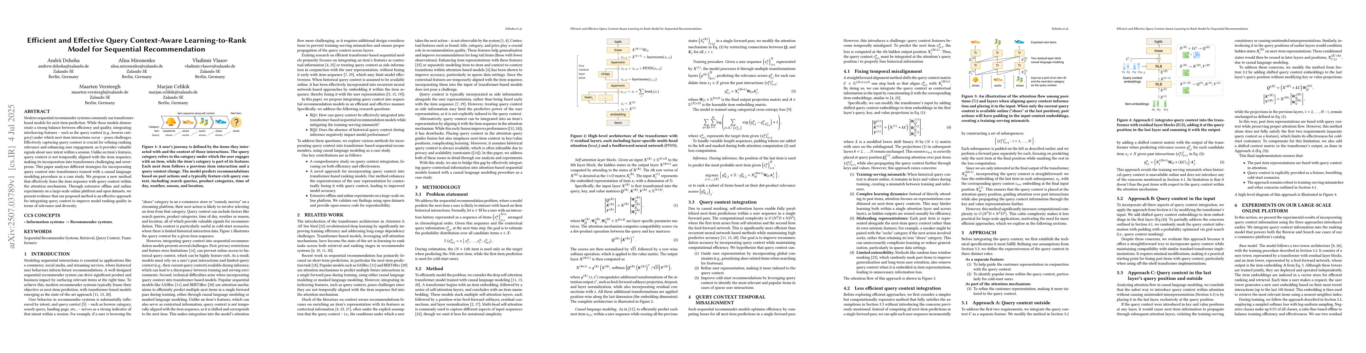 Thumbnail for Efficient and Effective Query Context-Aware Learning-to-Rank Model for
  Sequential Recommendation