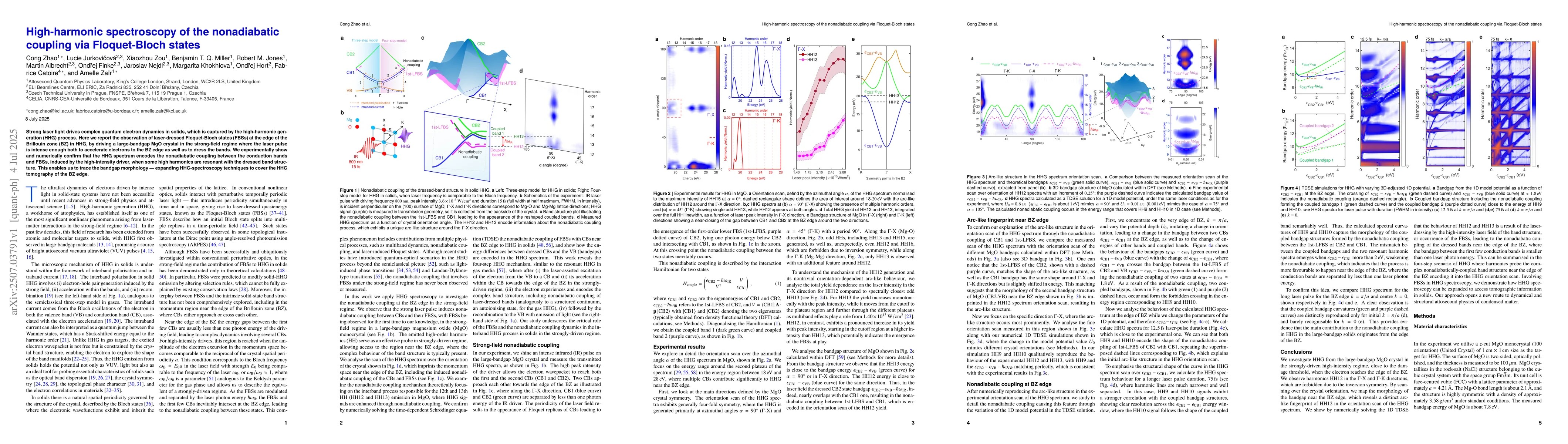 Thumbnail for High-harmonic spectroscopy of the nonadiabatic coupling via
  Floquet-Bloch states