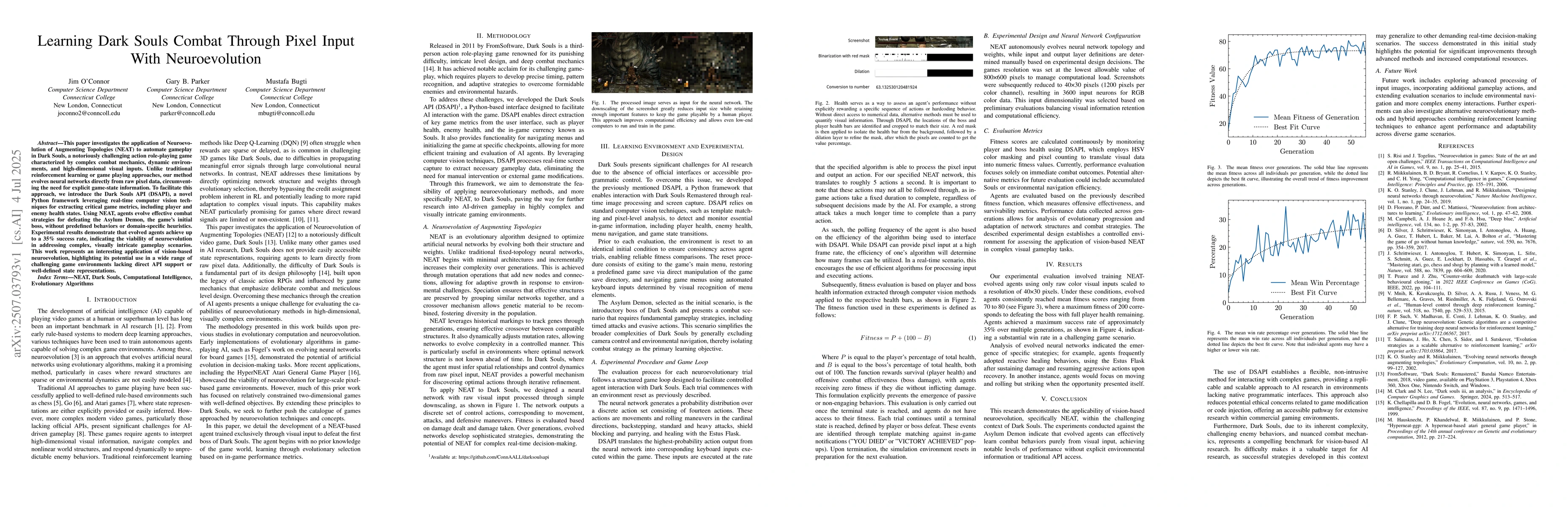 Thumbnail for Learning Dark Souls Combat Through Pixel Input With Neuroevolution