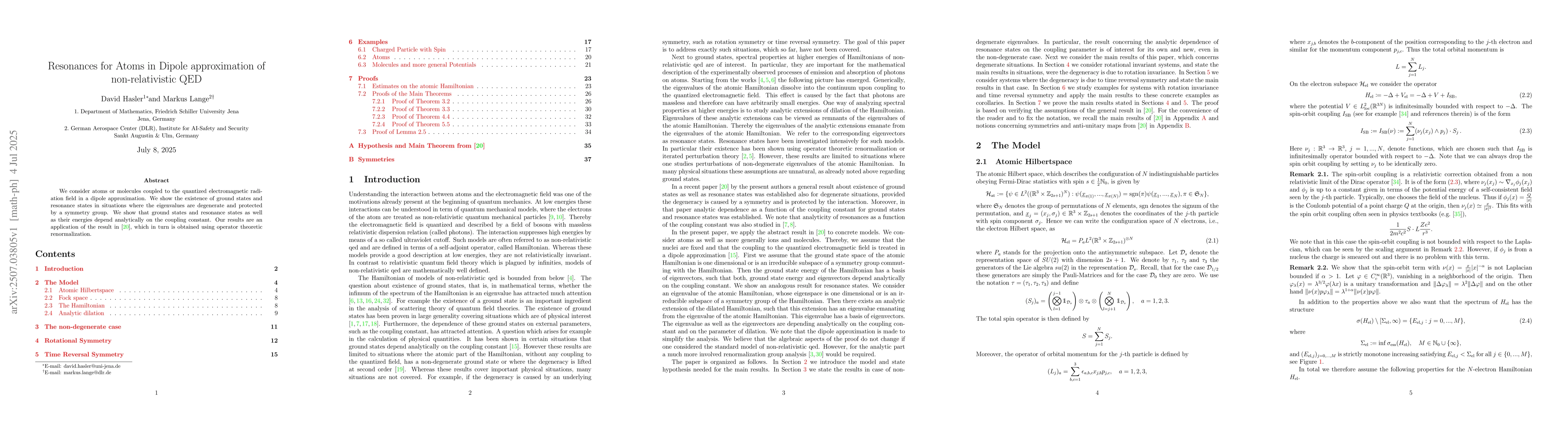 Thumbnail for Resonances for Atoms in Dipole approximation of non-relativistic QED